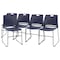Flash Furniture Navy Plastic Stack Chair with Steel Sled Base, PK 5 5-RUT-NC499A-NAVY-GG - alternate 4